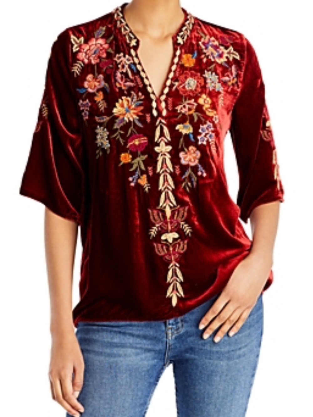 Johnny Was Taline embroidered top